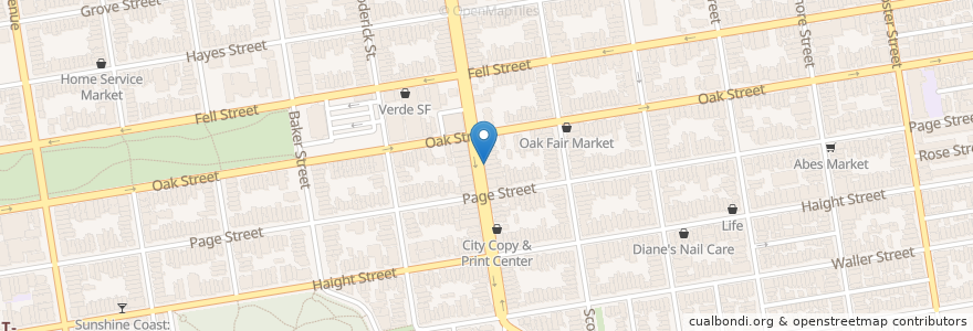 Mapa de ubicacion de San Francisco Prosthetic Orthotix Service, Inc. en 美利坚合众国/美利堅合眾國, 加利福尼亚州/加利福尼亞州, 旧金山市县/三藩市市縣/舊金山市郡, 旧金山.