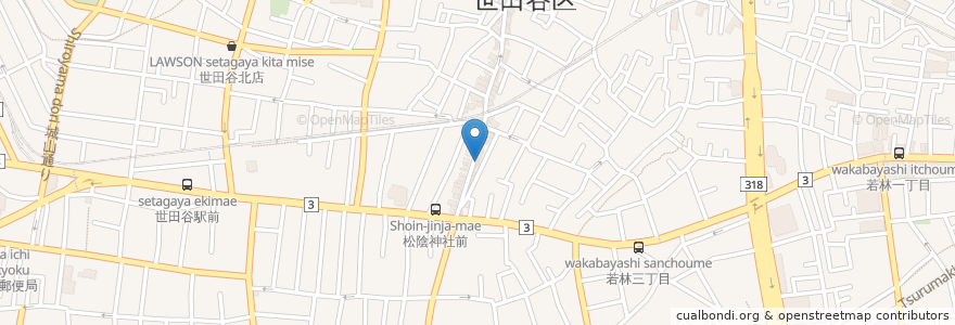 Mapa de ubicacion de くすりのスターズ en Jepun, 東京都, 世田谷区.