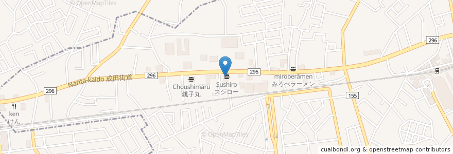 Mapa de ubicacion de スシロー en Japão, 千葉県, 佐倉市.