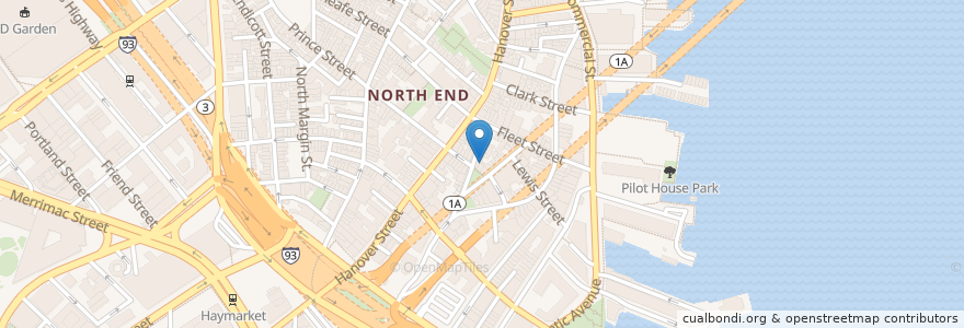Mapa de ubicacion de Mamma Maria en United States, Massachusetts, Suffolk County, Boston.
