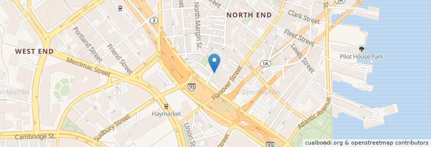 Mapa de ubicacion de Neptune Oyster en Estados Unidos De América, Massachusetts, Suffolk County, Boston.