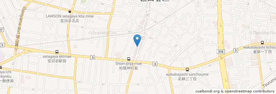 Mapa de ubicacion de やきとり倶楽部 en Jepun, 東京都, 世田谷区.