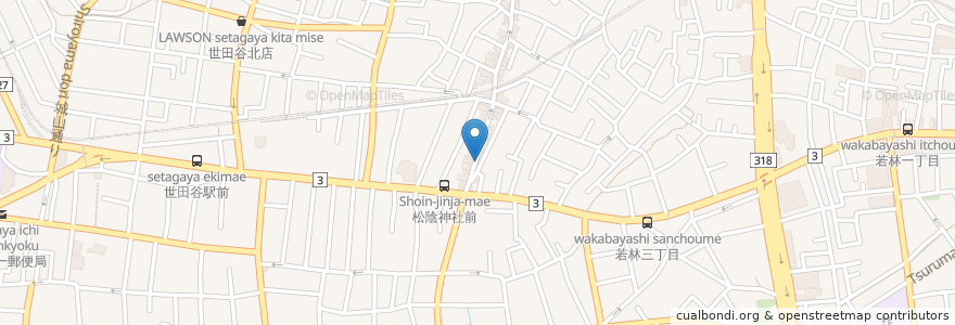 Mapa de ubicacion de 蕎麦処近江家 en Giappone, Tokyo, 世田谷区.