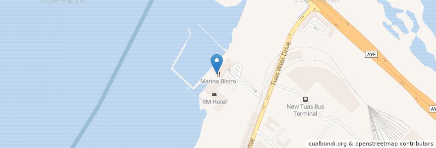 Mapa de ubicacion de Marina Bistro en Singapore, Malaysia.