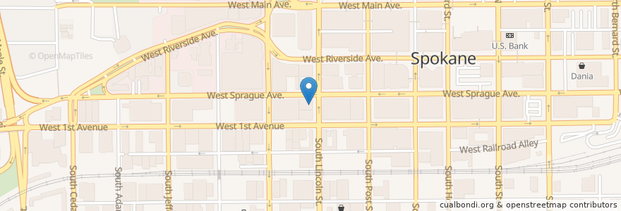 Mapa de ubicacion de Bing Crosby Theater en ایالات متحده آمریکا, واشنگتن, Spokane County, Spokane.