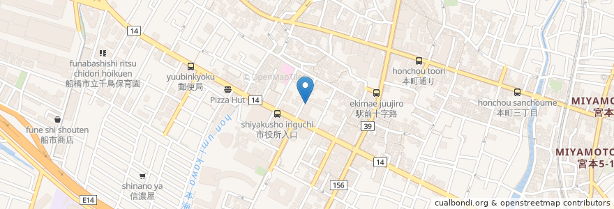 Mapa de ubicacion de ビリジアン en 日本, 千葉県, 船橋市.