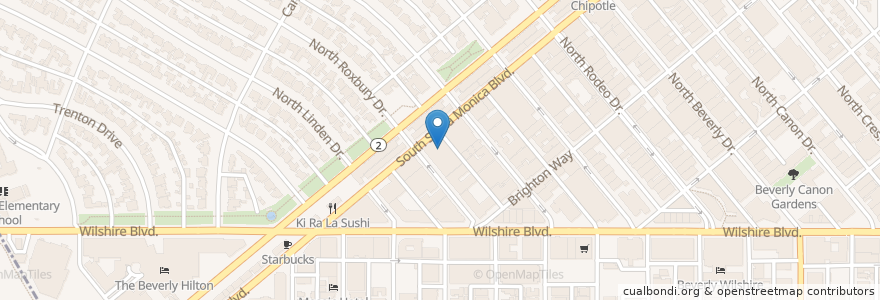 Mapa de ubicacion de Southern California Reproductive Center en 미국, 캘리포니아주, Los Angeles County, 로스앤젤레스, Beverly Hills.