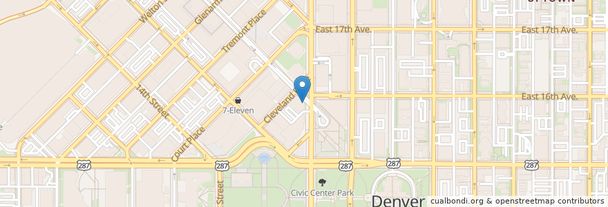 Mapa de ubicacion de Jimmy John's en Stati Uniti D'America, Colorado, Denver County, Denver.