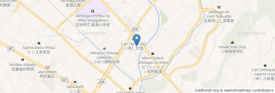 Mapa de ubicacion de 美龍庭 en Japonya, 栃木県, 足利市.