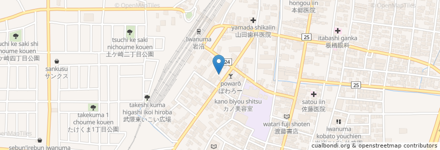 Mapa de ubicacion de いなり眼科 en Jepun, 宮城県, 岩沼市.