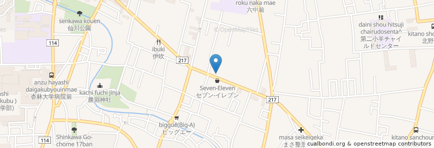 Mapa de ubicacion de 銚子丸 en 일본, 도쿄도, 三鷹市.