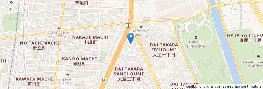 Mapa de ubicacion de 西町神社 en Giappone, Prefettura Di Aichi, 名古屋市, 熱田区.