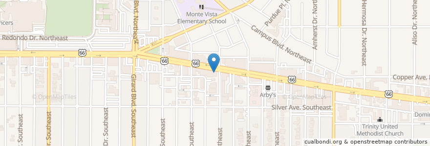 Mapa de ubicacion de Nob Hill Bar and Grill en Amerika Birleşik Devletleri, Yeni Meksika, Bernalillo County, Albuquerque.