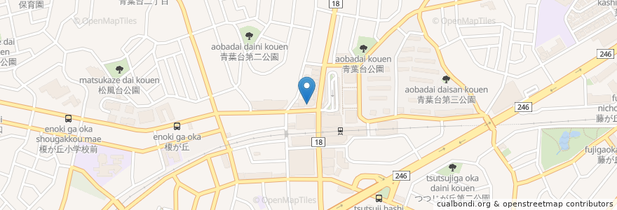 Mapa de ubicacion de 大戸屋 en Japonya, 神奈川県, 横浜市, 青葉区.