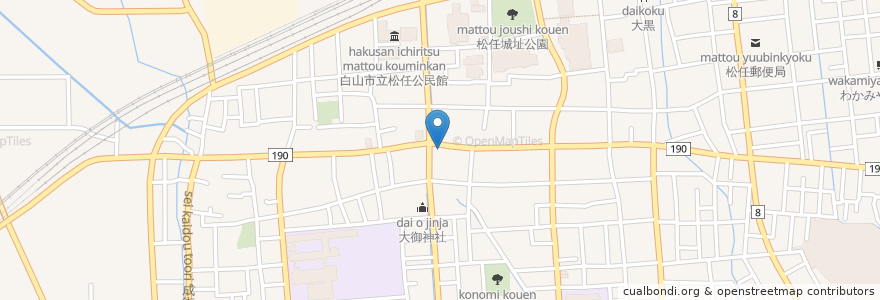 Mapa de ubicacion de 中国茶旺徳福 en Japan, Ishikawa Prefecture, Hakusan.