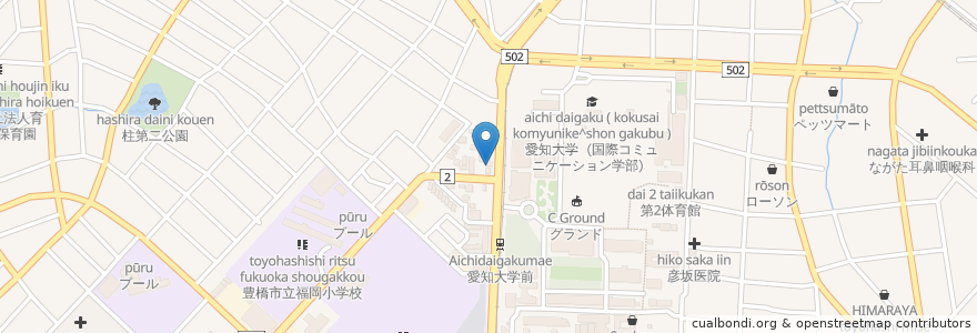 Mapa de ubicacion de 富本食堂 en Япония, Айти, 豊橋市.