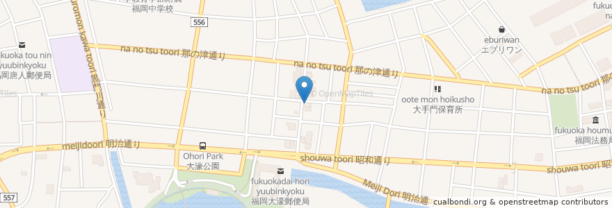 Mapa de ubicacion de タイム パーク en 日本, 福冈县, 福冈市, 中央区.