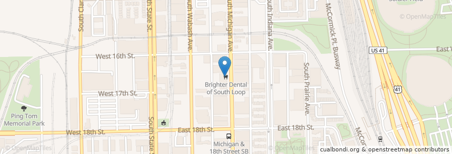 Mapa de ubicacion de Brighter Dental of South Loop en Verenigde Staten, Illinois, Chicago.