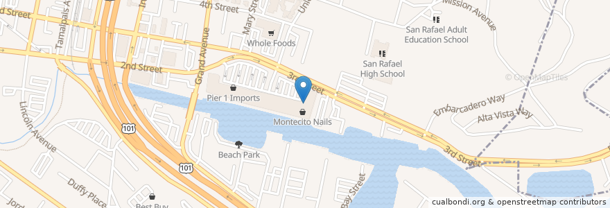 Mapa de ubicacion de Tommy's Asian Bistro en United States, California, Marin County, San Rafael.