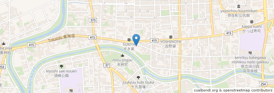 Mapa de ubicacion de 昭和シェル en اليابان, شيزوكا, 掛川市.