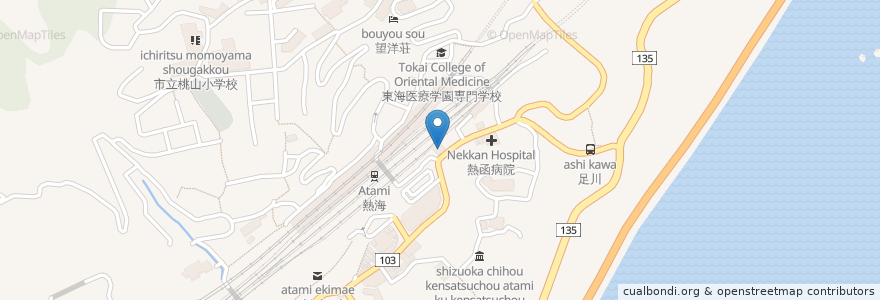 Mapa de ubicacion de 熱海駅前交番 en ژاپن, 静岡県, آتامی، شیزوئوکا.
