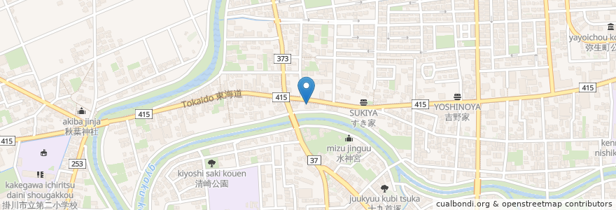 Mapa de ubicacion de JA掛川掛川支所 en Japan, Shizuoka Prefecture, Kakegawa.