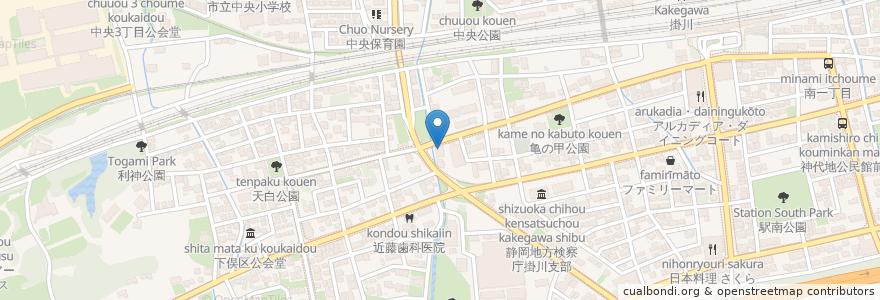 Mapa de ubicacion de JA掛川西南郷支所 en Japão, 静岡県, 掛川市.