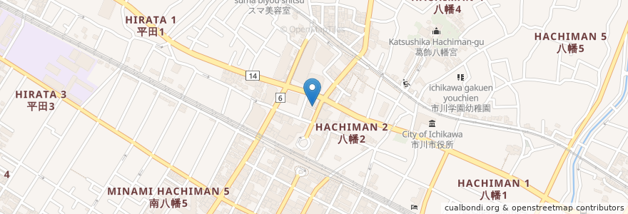 Mapa de ubicacion de CoCo壱番屋 en 日本, 千葉県, 市川市.