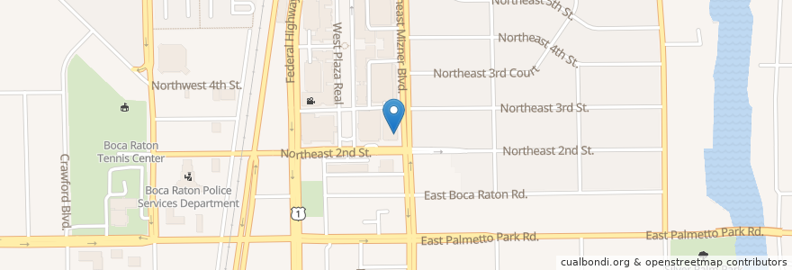 Mapa de ubicacion de Ruth's Chris Steak House en ایالات متحده آمریکا, فلوریدا, Palm Beach County, Boca Raton.