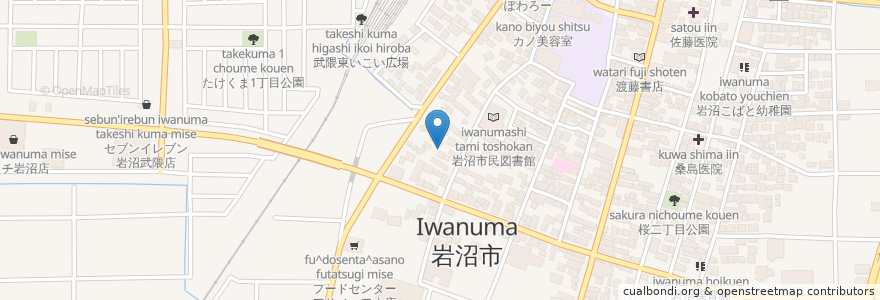 Mapa de ubicacion de 丸山神社 en 日本, 宮城県, 岩沼市.
