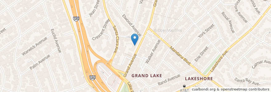 Mapa de ubicacion de Grand Lake Veterinary Hospital en Amerika Syarikat, California, Alameda County, Oakland.