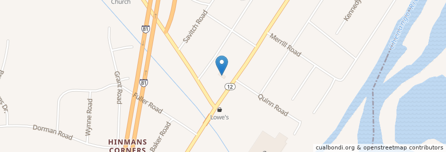Mapa de ubicacion de Arby's en ایالات متحده آمریکا, New York, Broome County, Chenango Town.
