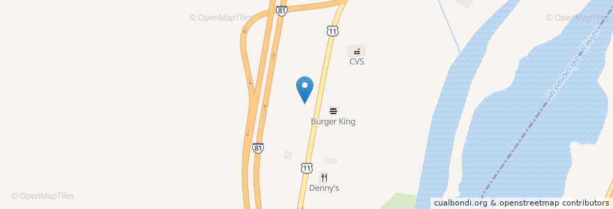 Mapa de ubicacion de Wendy's en Estados Unidos De América, Nueva York, Broome County, Chenango Town.