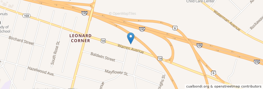 Mapa de ubicacion de Primary Walk-In Medical Center en Estados Unidos Da América, Rhode Island, Providence County, East Providence.
