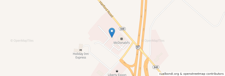 Mapa de ubicacion de Denny's en Estados Unidos De América, Pensilvania, Susquehanna County, New Milford Township.
