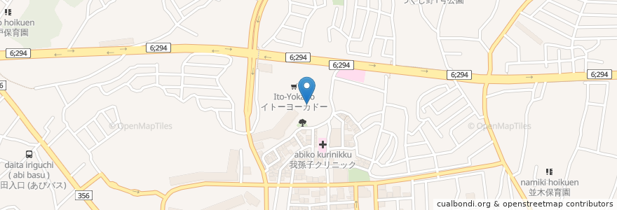 Mapa de ubicacion de マツモトキヨシ en Japan, 千葉県, 我孫子市.