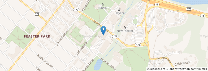 Mapa de ubicacion de Douglass Cafe en 美利坚合众国/美利堅合眾國, 新泽西州 / 新澤西州 / 紐澤西州, Middlesex County, New Brunswick.