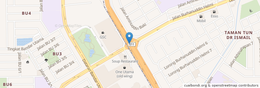 Mapa de ubicacion de aeon bandar utama en مالزی, سلانگور, Petaling Jaya.