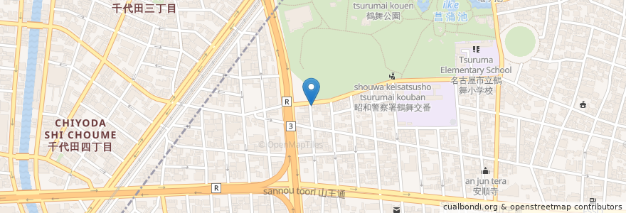 Mapa de ubicacion de ヤナセ歯科医院 en Japão, 愛知県, Nagoia, 昭和区, 中区.