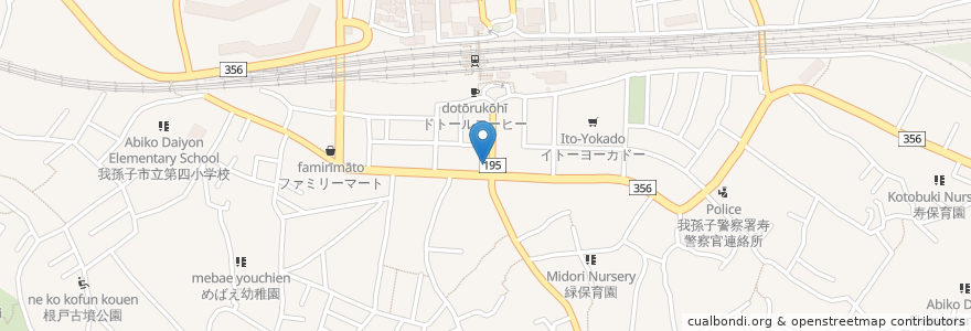 Mapa de ubicacion de スイートピー en اليابان, 千葉県, 我孫子市.
