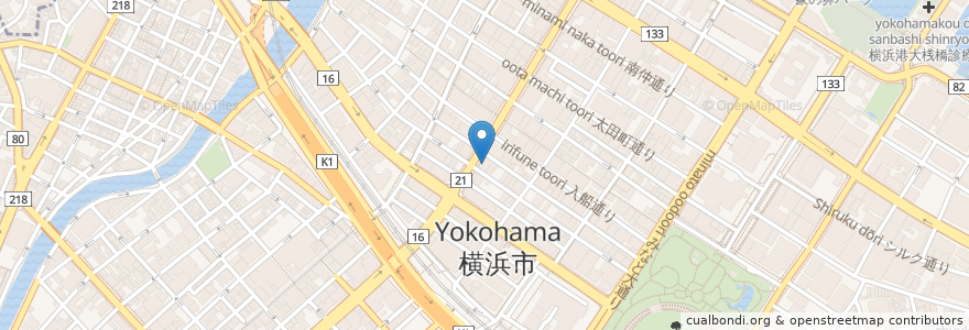 Mapa de ubicacion de 角ハイボール酒場 en 일본, 가나가와현, 요코하마시, 中区.