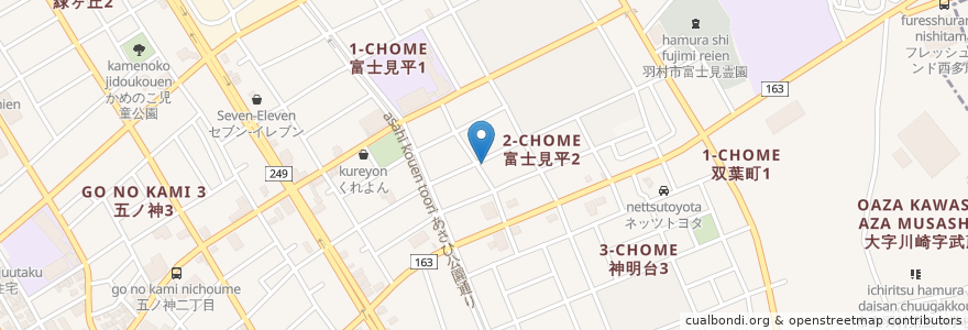 Mapa de ubicacion de あさひ公園通り歯科 en 日本, 東京都, 羽村市.