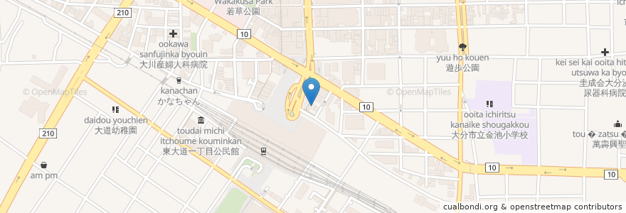 Mapa de ubicacion de ビッグエコー en Japão, 大分県, 大分市.