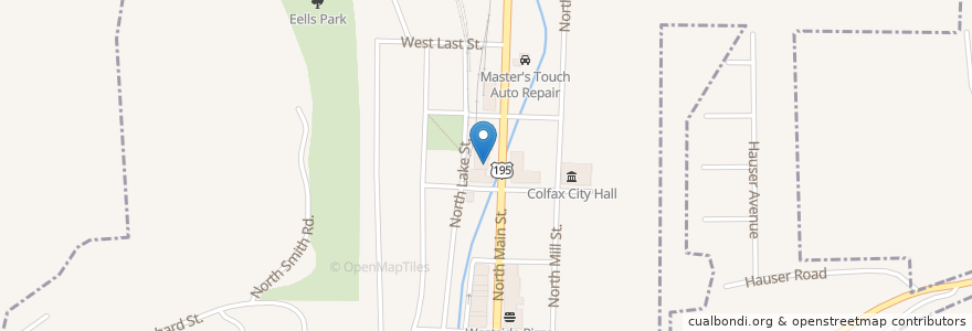 Mapa de ubicacion de Banner Bank en Verenigde Staten, Washington, Whitman County, Colfax.