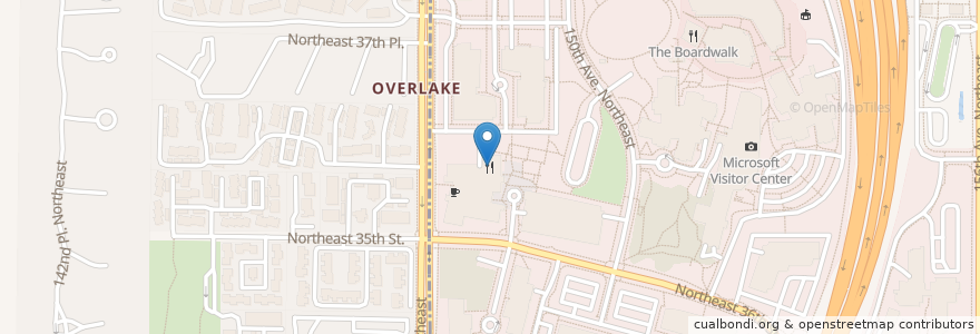 Mapa de ubicacion de Microsoft Cafe 99 en Amerika Syarikat, Washington, King County, Redmond.