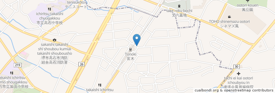 Mapa de ubicacion de Little River Cafe en Japan, Präfektur Osaka, 高石市, 堺市, 西区.