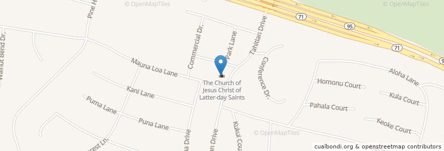 Mapa de ubicacion de The Church of Jesus Christ of Latter-day Saints en Estados Unidos De América, Texas, Bastrop County, Bastrop.