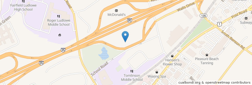 Mapa de ubicacion de McDonald's en Stati Uniti D'America, Connecticut, Fairfield County, Fairfield.
