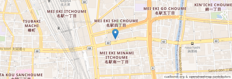 Mapa de ubicacion de Chikara en 日本, 爱知县, 名古屋市, 中村区.