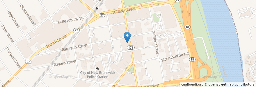 Mapa de ubicacion de Subway en Stati Uniti D'America, New Jersey, Middlesex County, New Brunswick.